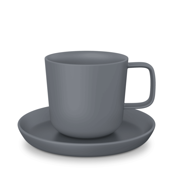 730G Kaffeetasse Costa Verde grau mit Untertasse