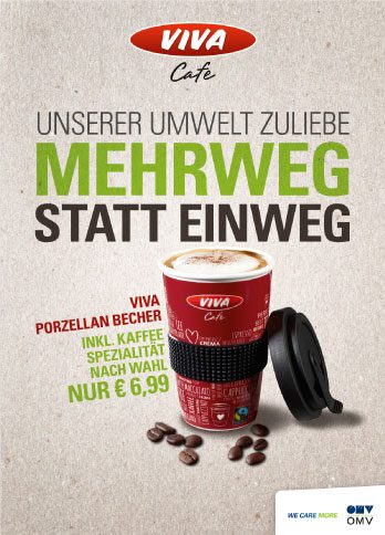 Mehrweg statt Einwegbecher im Viva Cafe - Mahlwerck Porzellan Becher to Go