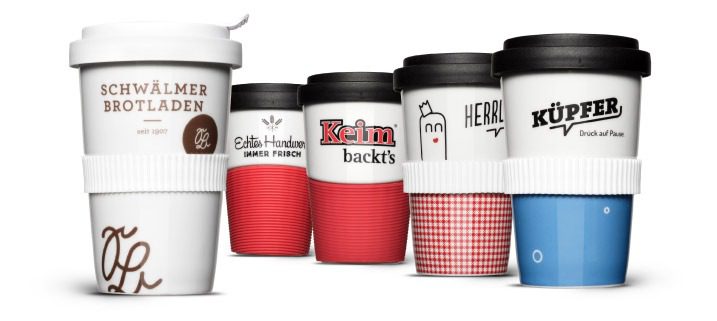 Mehrwebecher zum Bedrucken für Bäckereien - Porzellan Coffee to Go