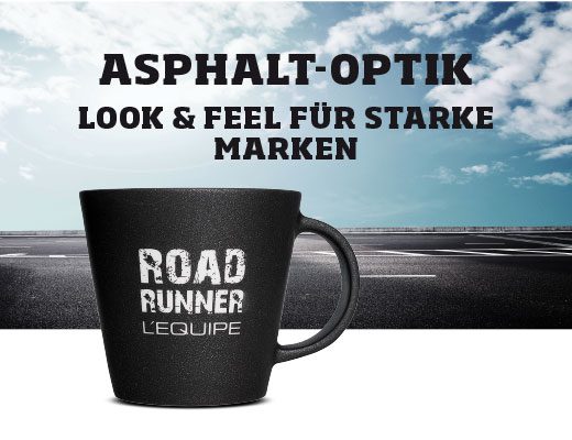 Tasse Asphalt Look für starke Marken
